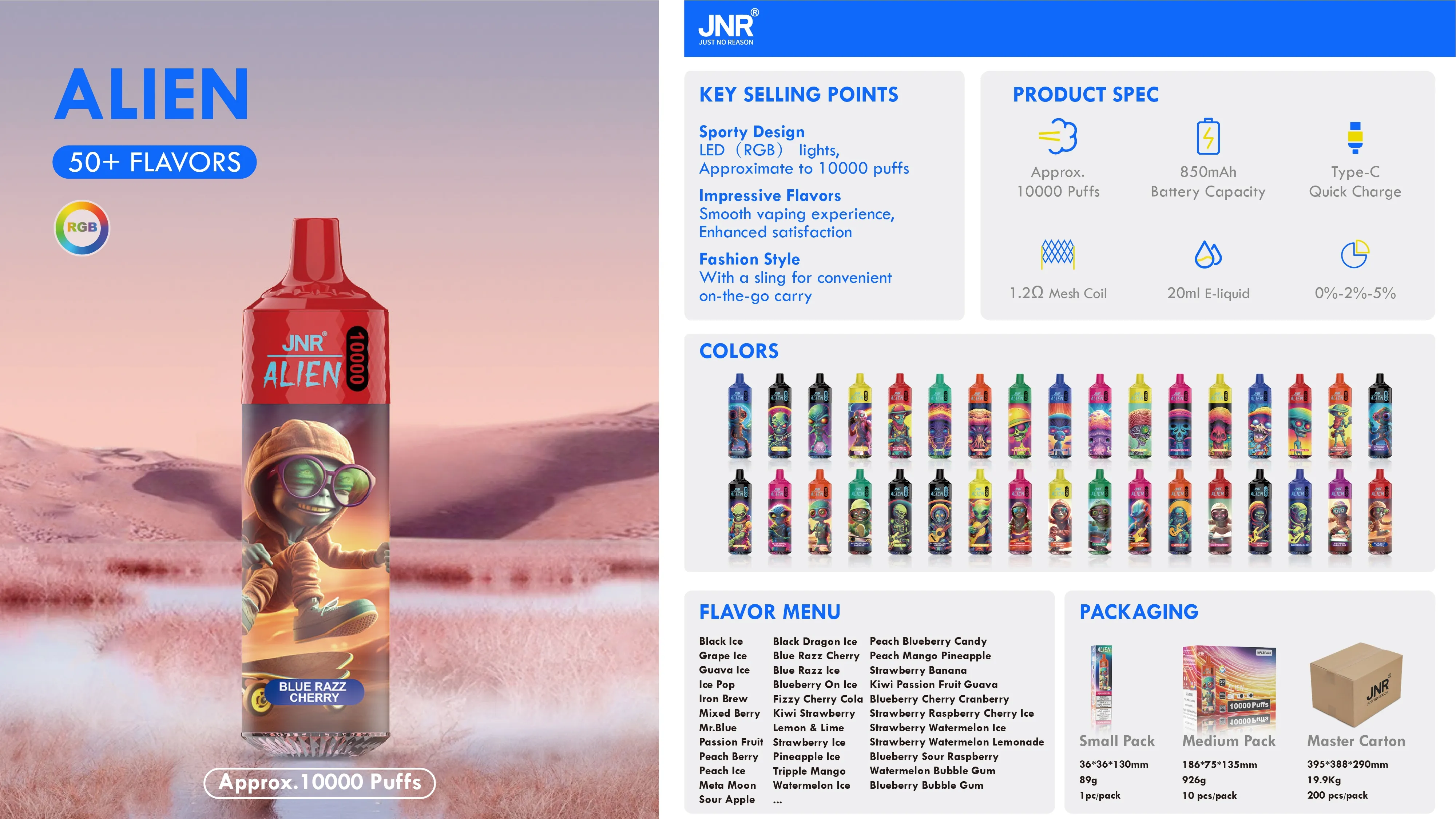 JNR Alien 10k Key Features