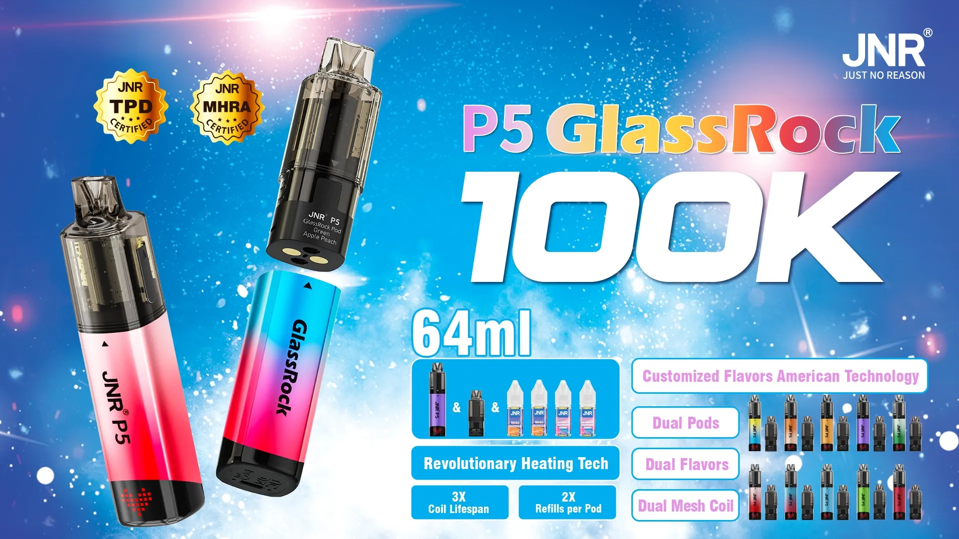 JNR p5 GlassRock 100K Key Features